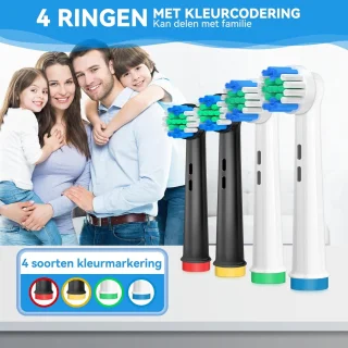 Thijox - 16 pack vervangingsborstelkoppen voor elektrische tandenborstel Oral B Braun