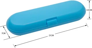 Thijox kunststof elektrische tandenborstel reiskoffer voor Oral-B Pro Series - blauw, 3 stuks