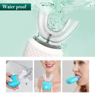 U-vorm elektrische tandenborstel blauw