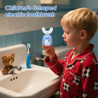 U-vormige automatische tandenborstel voor kinderen - blauw