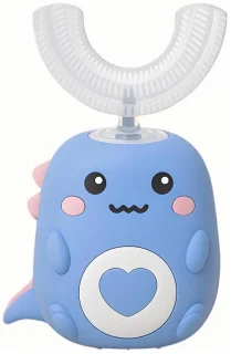 U-vormige elektrische dinosaurus kindertandenborstel - blauw