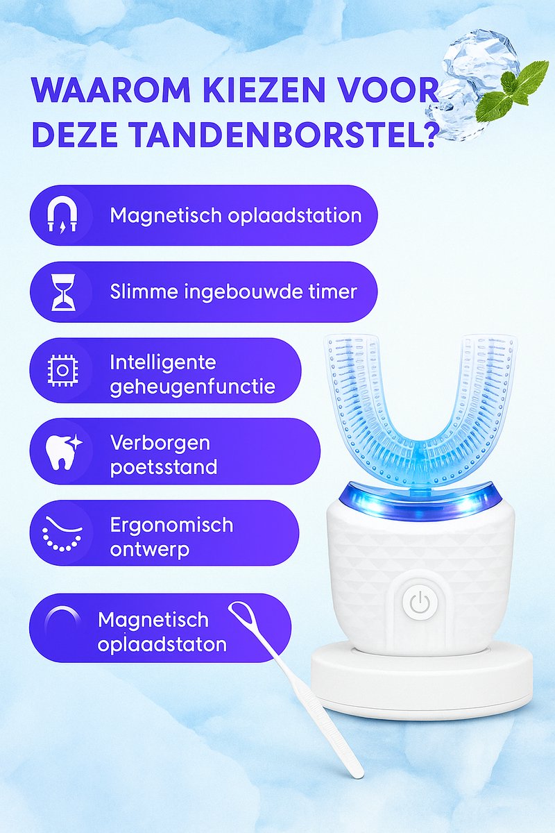 U-Vormige Elektrische Tandenborstel Volwassenen