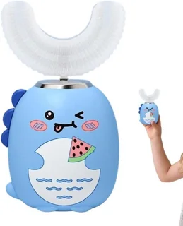 U-vormige elektrische tandenborstel voor kinderen, blauw