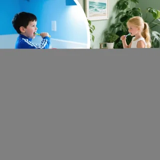 U-vormige elektrische tandenborstel voor kinderen - blauw