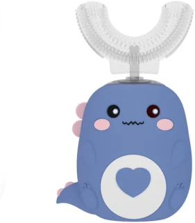 U-vormige elektrische tandenborstel voor kinderen - Dino (blauw)