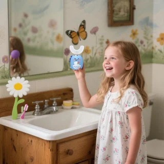 U-vormige elektrische tandenborstel voor kinderen
