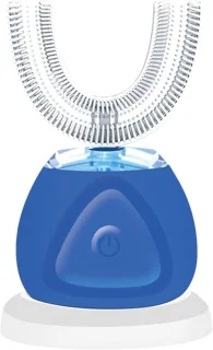 U-vormige siliconen elektrische tandenborstel, blauw