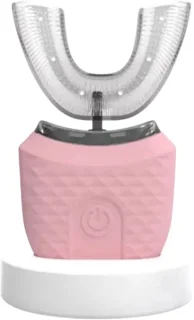 U-vormige sonische tandenborstel met laadstation roze