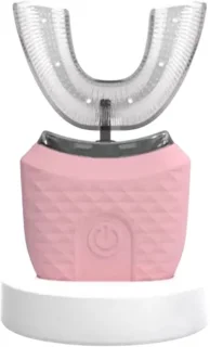 U-vormige sonische tandenborstel met laadstation roze
