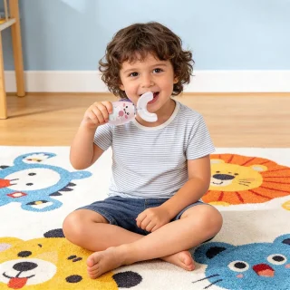 U-vormige tandenborstel - elektrische kinderborstel - blauw