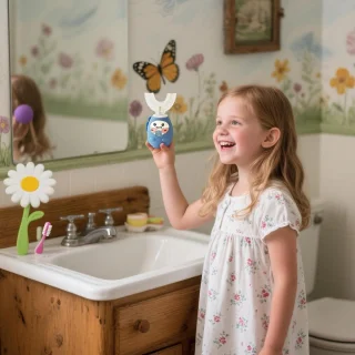 U-vormige tandenborstel voor kinderen - blauw