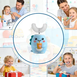 U-vormige tandenborstel voor kinderen - blauw