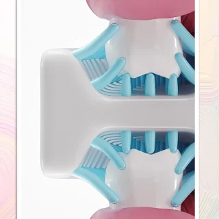 U-vormige tandenborstel voor kinderen - blauw