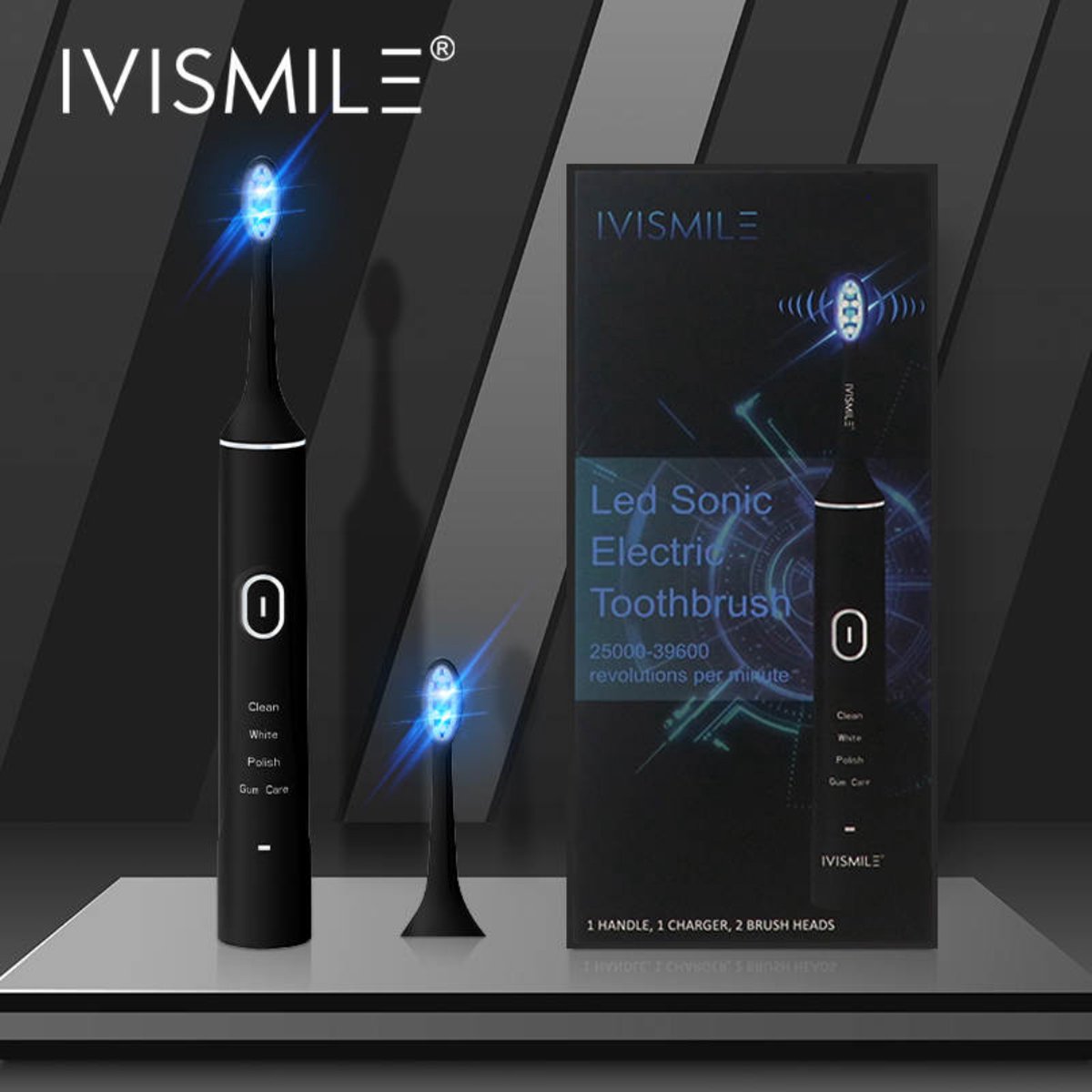 Ultra Whitening Elektrische Tandenborstel met Opzetborstels