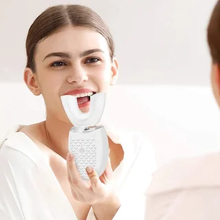 Ultrasone Elektrische Tandenborstel U-Vorm Wit USB Oplaadbaar