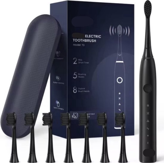 Ultrasonische Elektrische Tandenborstel USB met 8 Borstelkoppen