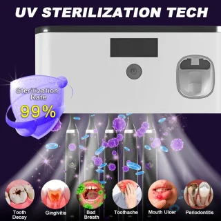 UV tandenborstel sterilisator met tandenborstelhouder en tandpastadispenser
