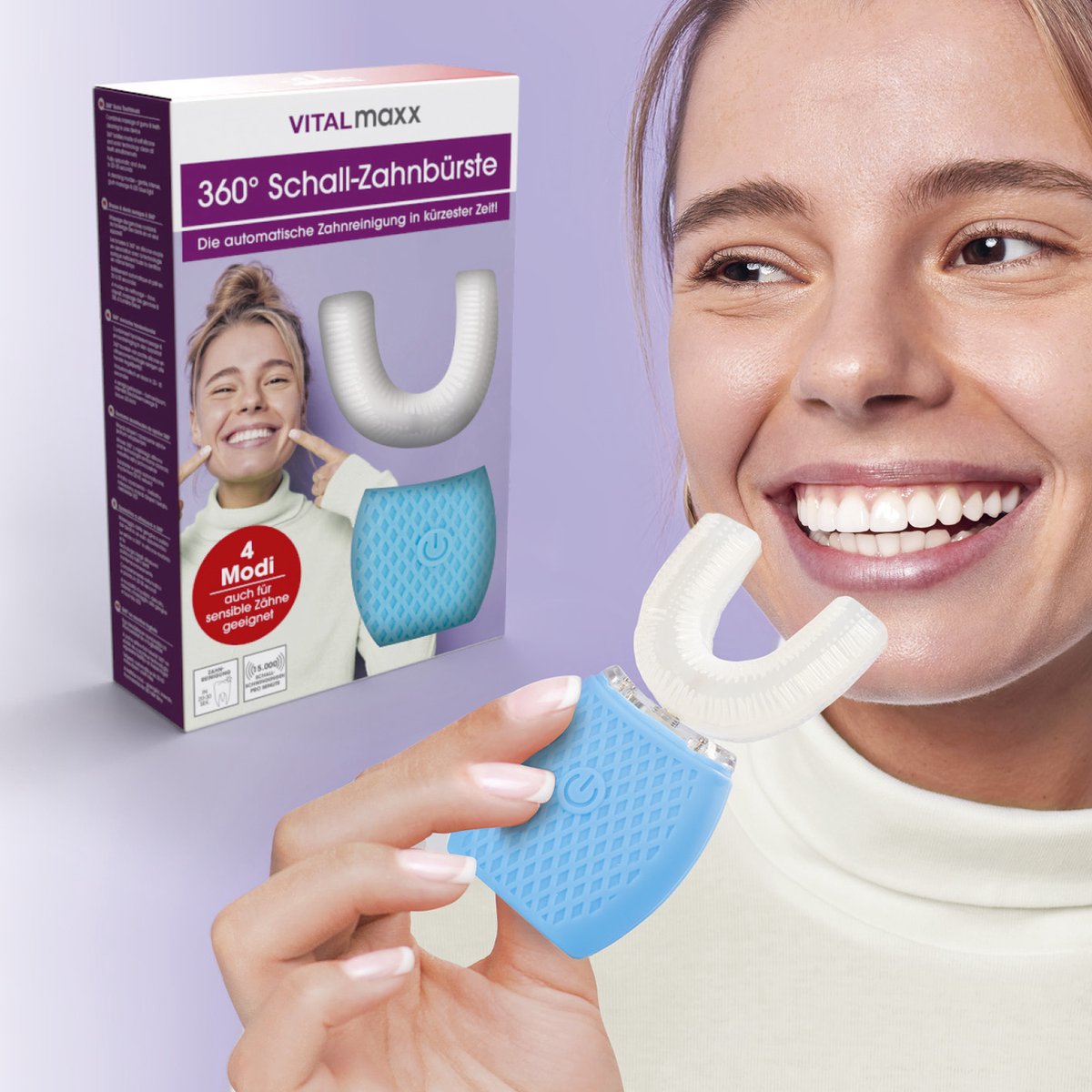 VITALmaxx 360° sonische tandenborstel wit/turquoise