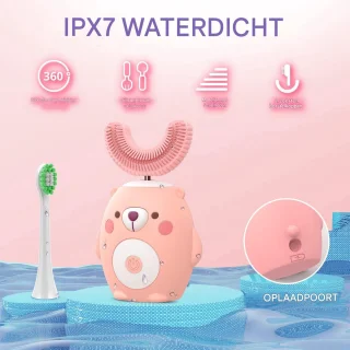 Vitdipy U-vormige elektrische tandenborstel - roze