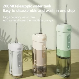 Waterflosser Draadloos met 5 Tips en Telescopische Tank