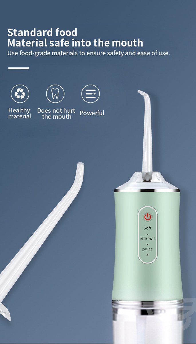 Waterflosser Monddouche Wit met 4 Opzetstukken