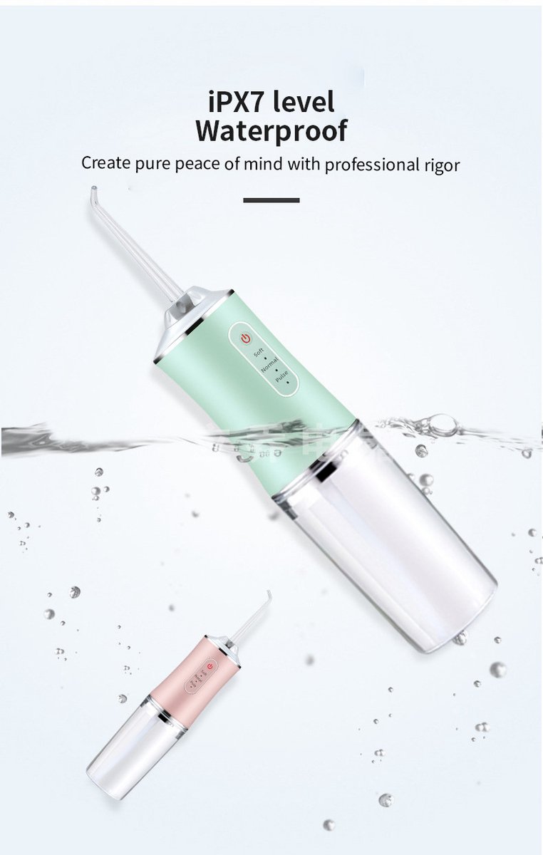 Waterflosser Monddouche Wit met 4 Opzetstukken