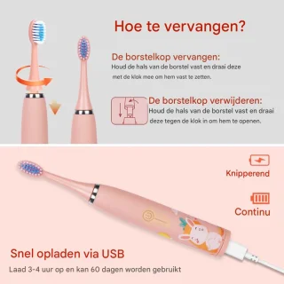 Ynkkvre Elektrische Kindertandenborstel Roze