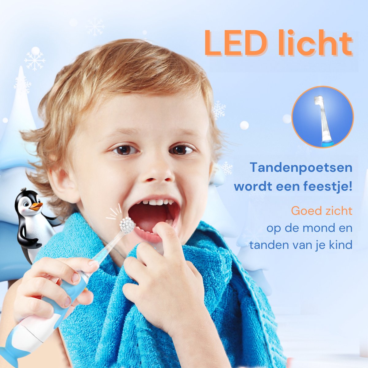 Youha Elektrische Tandenborstel Baby & Kind Lichtblauw