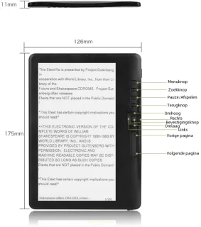 E-Reader - 7 inch Kleurenscherm - 16GB - Luisterboeken - E-Reader reader - Zwart