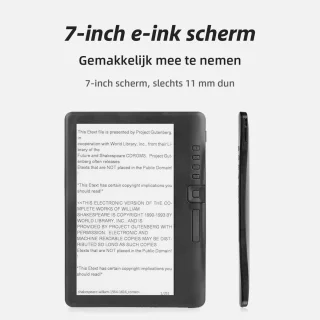 E-Reader - 7 inch Kleurenscherm - 16GB - Luisterboeken - E-Reader reader - Zwart