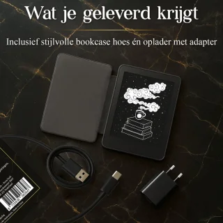 SwayTosh E-Reader Nova Pro – 6 inch – 2025 – 64GB + Cloud Opslag – Ereader Met Luxe Hoes – Nachtmodus en Comfort Light – E Reader Voor Ebook & Luisterboeken – Met Oplader