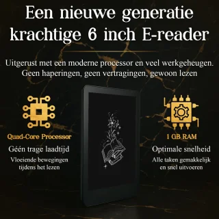 SwayTosh E-Reader Nova Pro – 6 inch – 2025 – 64GB + Cloud Opslag – Ereader Met Luxe Hoes – Nachtmodus en Comfort Light – E Reader Voor Ebook & Luisterboeken – Met Oplader