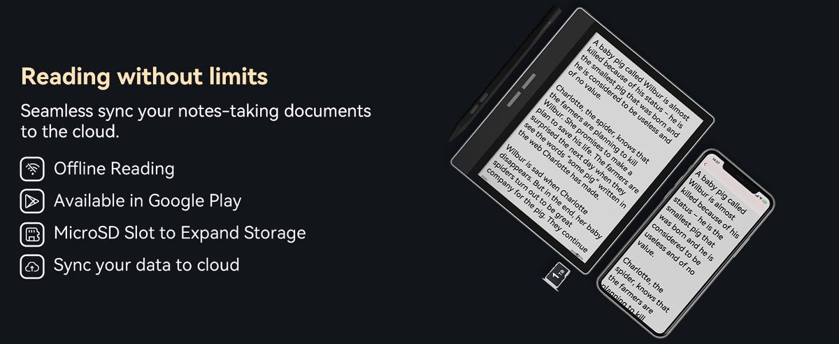 Bigme® 7 Inch Android E-reader 64 GB Zwart