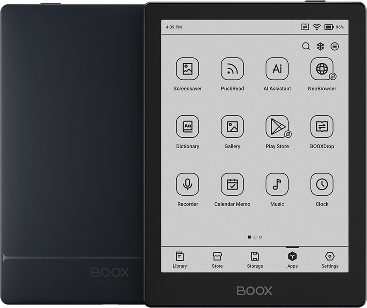 Boox Go 6 e-reader zwart