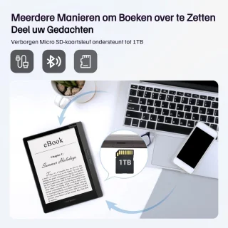 Gloovon® E-Reader 6.8 inch Zwart