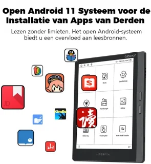 Gloovon® E-Reader 6.8 inch Zwart