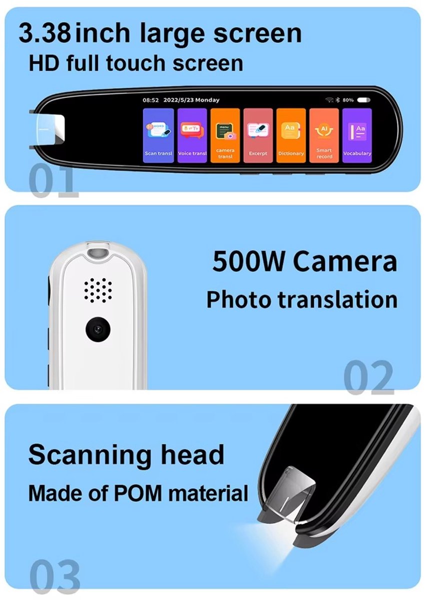 MD04 3.38" Touchscreen Penvertaler