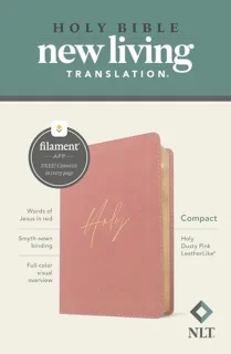 New Living Translation (NLT) Compact Bible — Leatherlike, Holy Dusty Pink