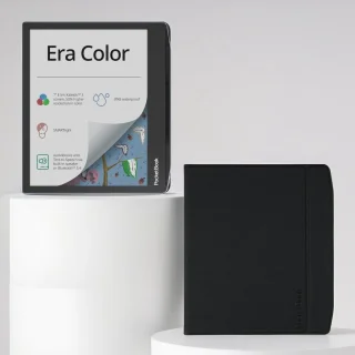 De PocketBook Era Color e-reader + Zwarte flipcover in één oogopslag