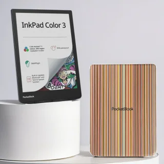 De PocketBook InkPad Color 3 + Colorful Stripes Shell Cover - Bundel in één oogopslag