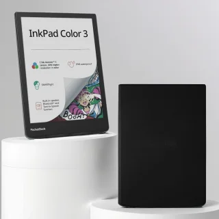 De PocketBook InkPad Color 3 e-reader + Zwarte Flip Cover in één oogopslag