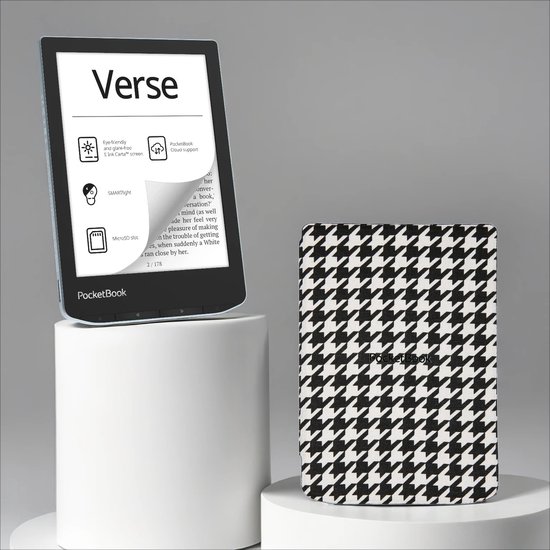 PocketBook Verse Bright Blue met hoesje zwart/wit geruit review