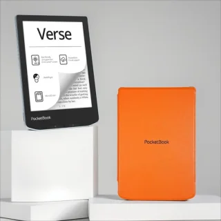 PocketBook Verse Bright Blue met oranje hoesje