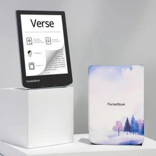 De PocketBook Verse e-reader Bright Blue met Wintertime hoesje in één oogopslag