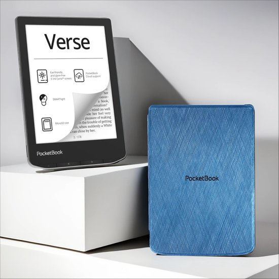 PocketBook Verse Mist Grey met blauw hoesje review