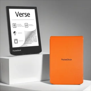PocketBook Verse Mist Grey met oranje hoesje