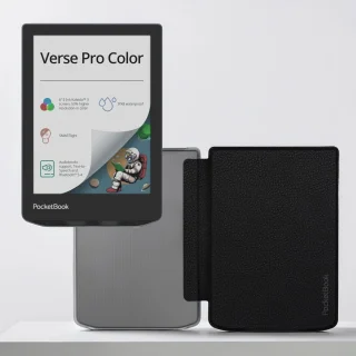 De PocketBook Verse Pro Color e-reader + PocketBook transparant zwart hoesje in één oogopslag