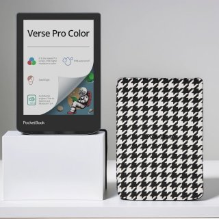 De PocketBook Verse Pro Color e-reader Stormy Sea + PocketBook hoesje zwart/wit geruit in één oogopslag