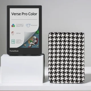 PocketBook Verse Pro Color e-reader Stormy Sea + PocketBook hoesje zwart/wit geruit