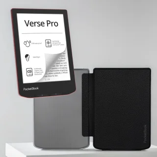 De PocketBook Verse Pro Passion Red e-reader + transparant zwart hoesje in één oogopslag